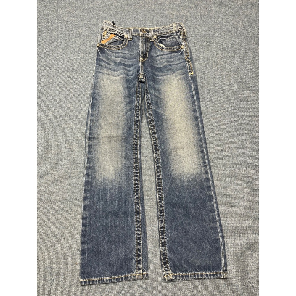 Ariat B4 Relaxed Boys Jeans Sz 12 Medium Wash Denim Straight Leg Adjustable